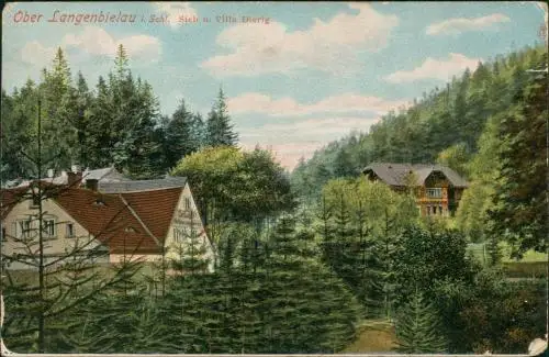 Postcard Langenbielau Bielawa Sieb u. Villa Dierig. Schlesien 1906