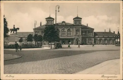 Postcard Aalborg Ålborg Bahnhof Banegaarden 1928