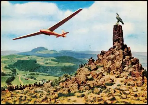 Gersfeld (Rhön) Flugsport Segelflug Segelflugzeug am Fliegerdenkmal 1970