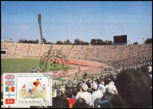 Rumänien allgemein Fussball Stadion Stadionul "23 August" Bucureşti România 1986   mit Sonderstempel u. Sondermarke