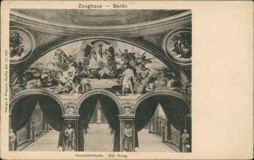 Ansichtskarte Berlin Zeughaus Herrscherhalle. Der Krieg 1907