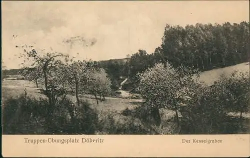 Ansichtskarte Dallgow-Döberitz Truppenübungsplatz - Der Kesselgraben 1916  gel. Feldpost