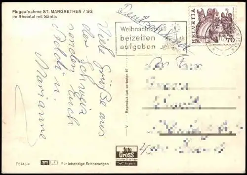 Ansichtskarte St. Margrethen Flugaufnahme ST. MARGRETHEN / SG 1979