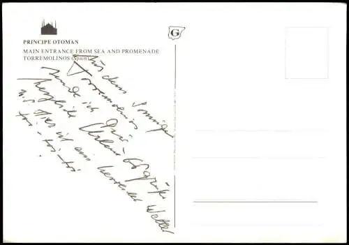 Postales Torremolinos Ortsansicht - schöne Frau 1980