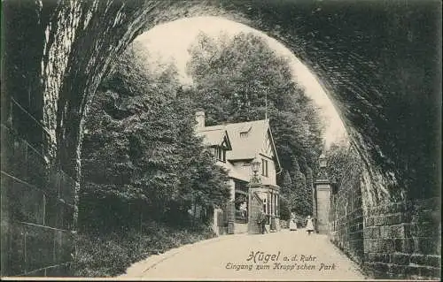 Ansichtskarte Bredeney-Essen (Ruhr) Eingang zum Krupp'schen Park 1912