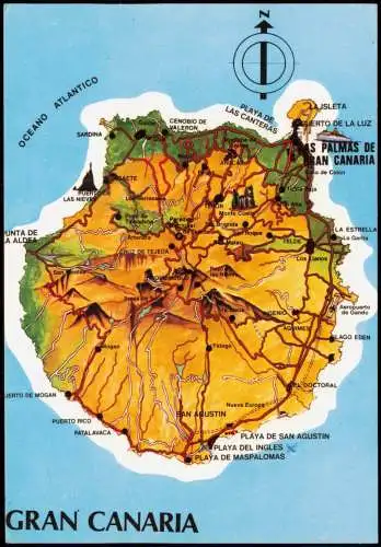 Postales Gran Canaria Mapa de LAS PALMAS DE GRAN CANARIA 1979