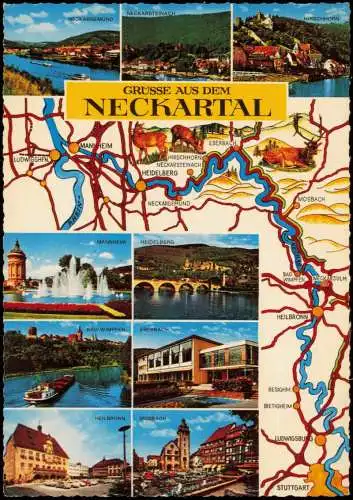 .Baden-Württemberg Neckar (Fluss-Verlauf und div. Ortsansichten) 1970