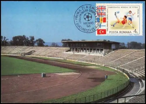 Rumänien Fussball Stadion Stadionul Central Craiova România 1986 Sonderstempel