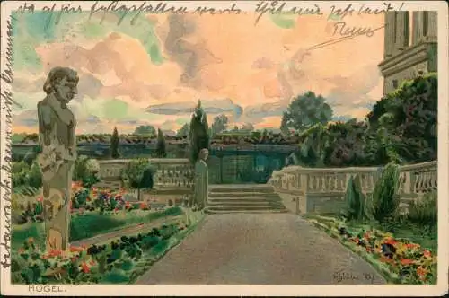 Ansichtskarte Bredeney-Essen (Ruhr) Villa Hügel - Künstlerkarte 1908