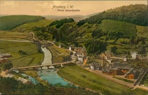 Ansichtskarte Arnsberg Porta Sauerlandica, Fabrikanlagen 1911