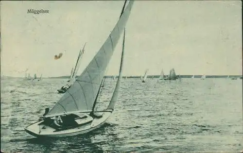 Ansichtskarte Köpenick-Berlin Segelboote auf dem Müggelsee 1919