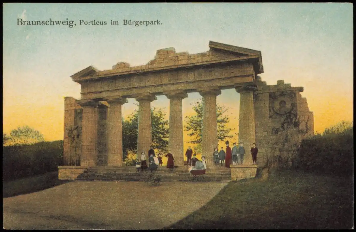 Ansichtskarte Braunschweig Porticus im Bürgerpark. 1916