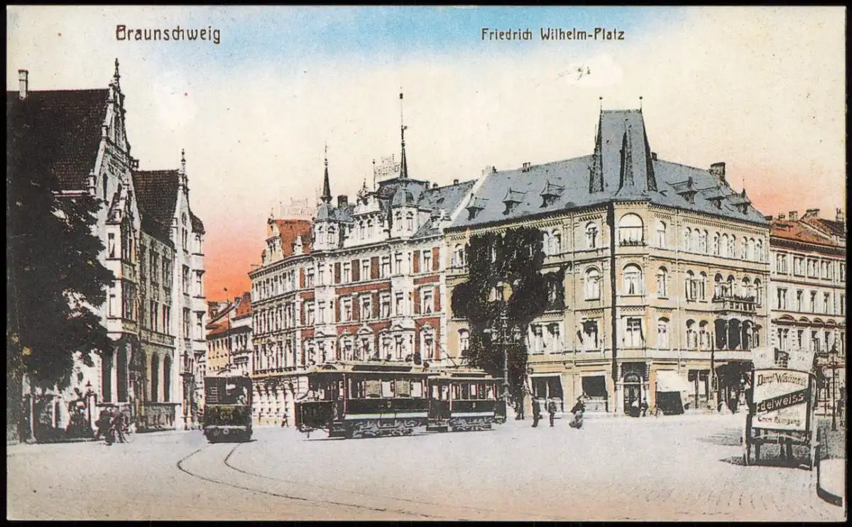 Ansichtskarte Braunschweig REPRO Friedrich Wilhelm-Platz 1913/2010  Nachdruck