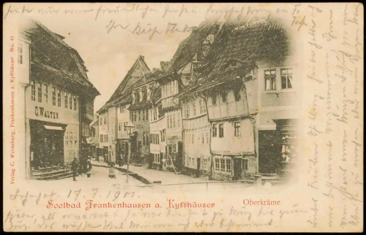 Ansichtskarte Bad Frankenhausen Oberkräme - Geschäfte 1901