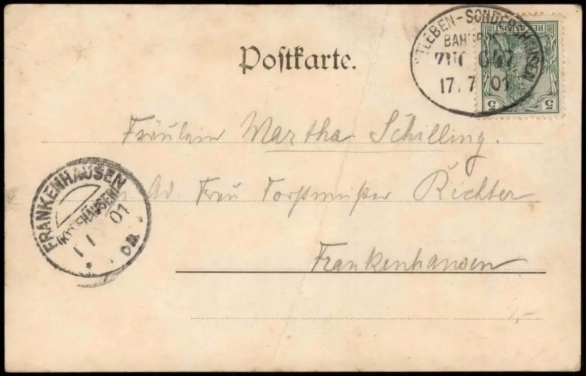 Ansichtskarte Bad Frankenhausen Oberkräme - Geschäfte 1901