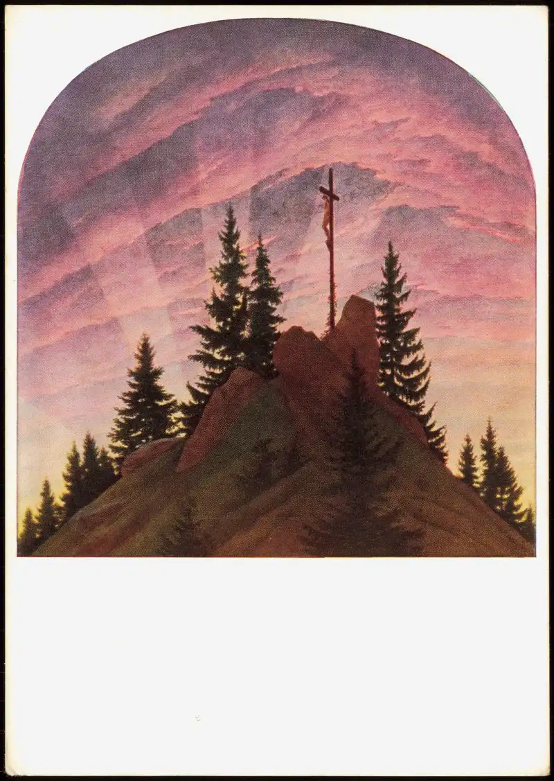 DDR Künstlerkarte CASPAR DAVID FRIEDRICH Das Kreuz im Gebirge 1968