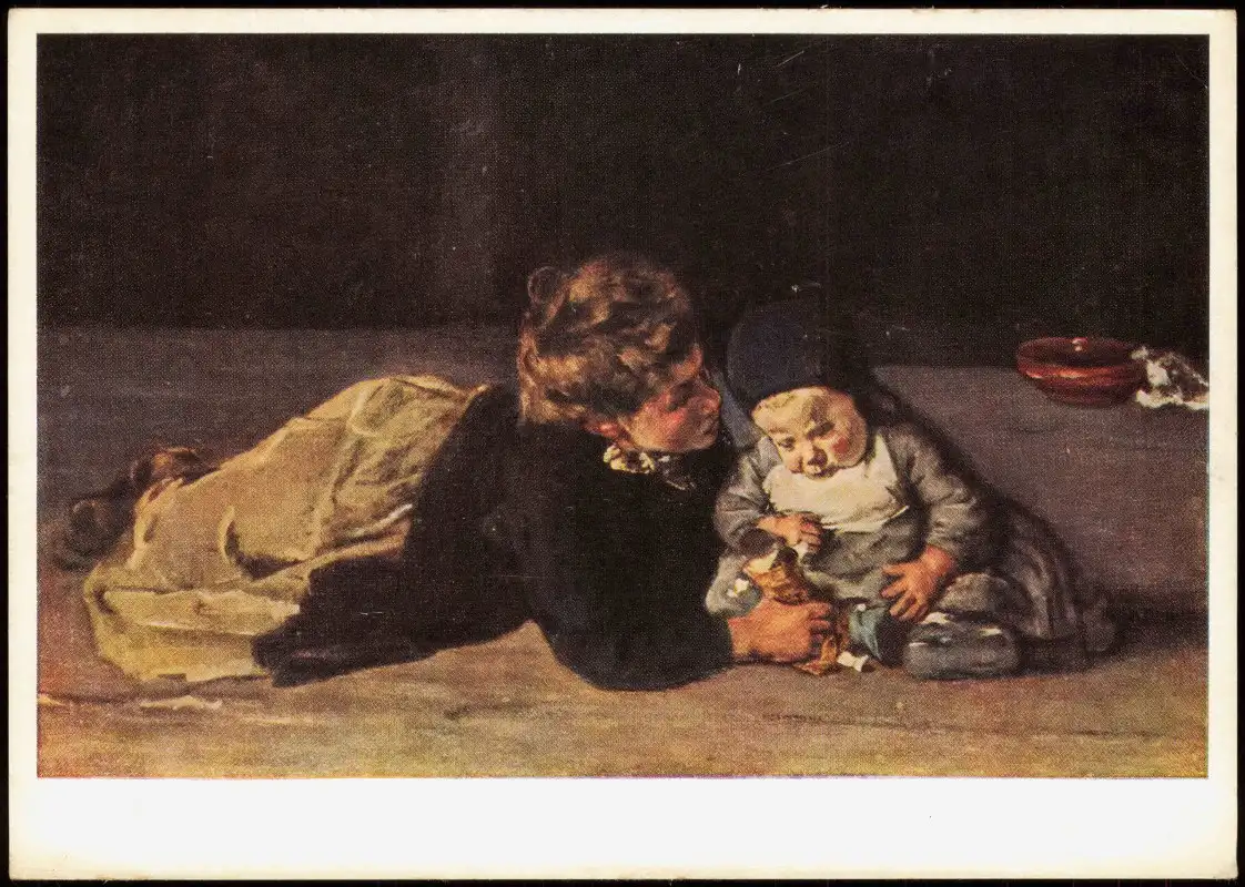 Künstlerkarte Künstler: MAX LIEBERMANN  Geschwister Brother and sister 1968