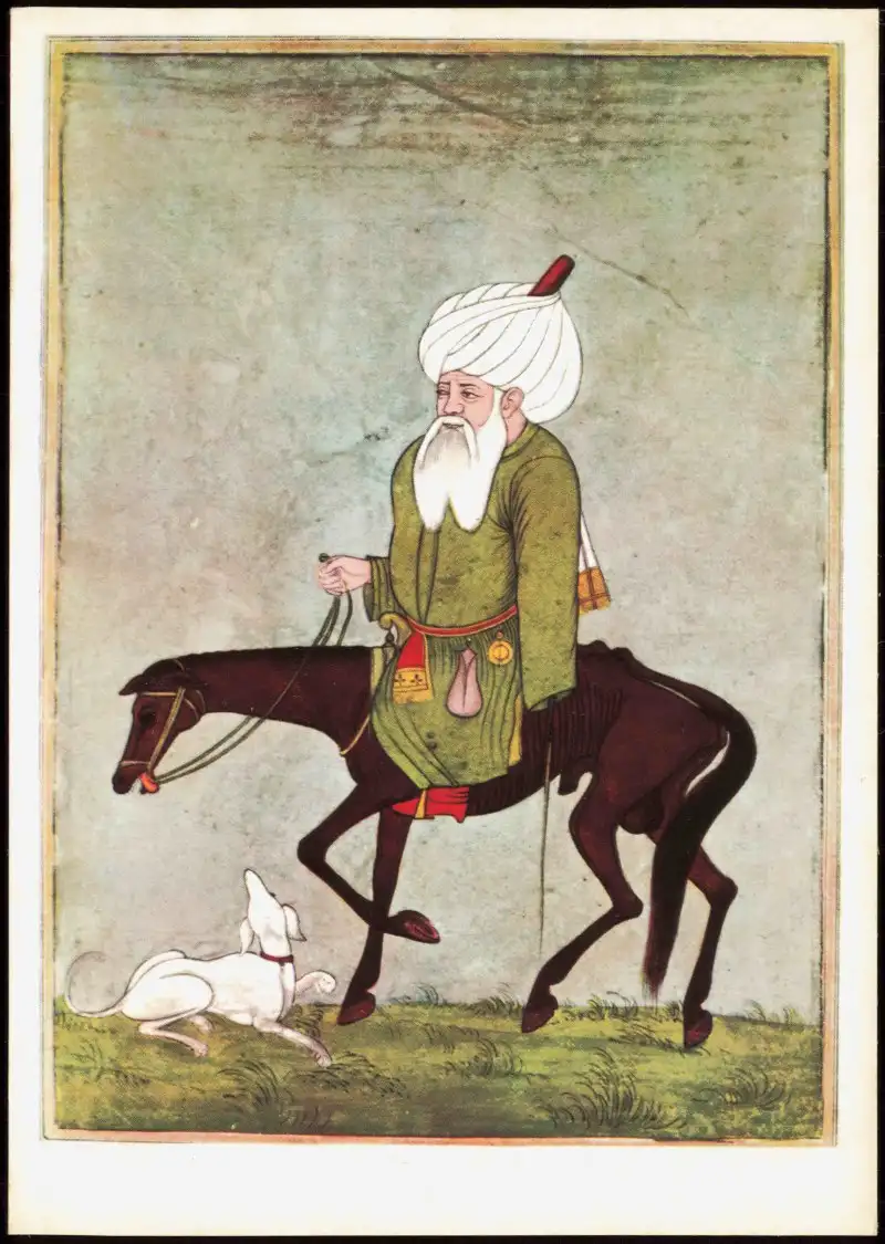 Kunst-Motiv-PK: Indische Miniatur  Mulla Dopiyaza Berlin,  (Islam. Museum) 1972