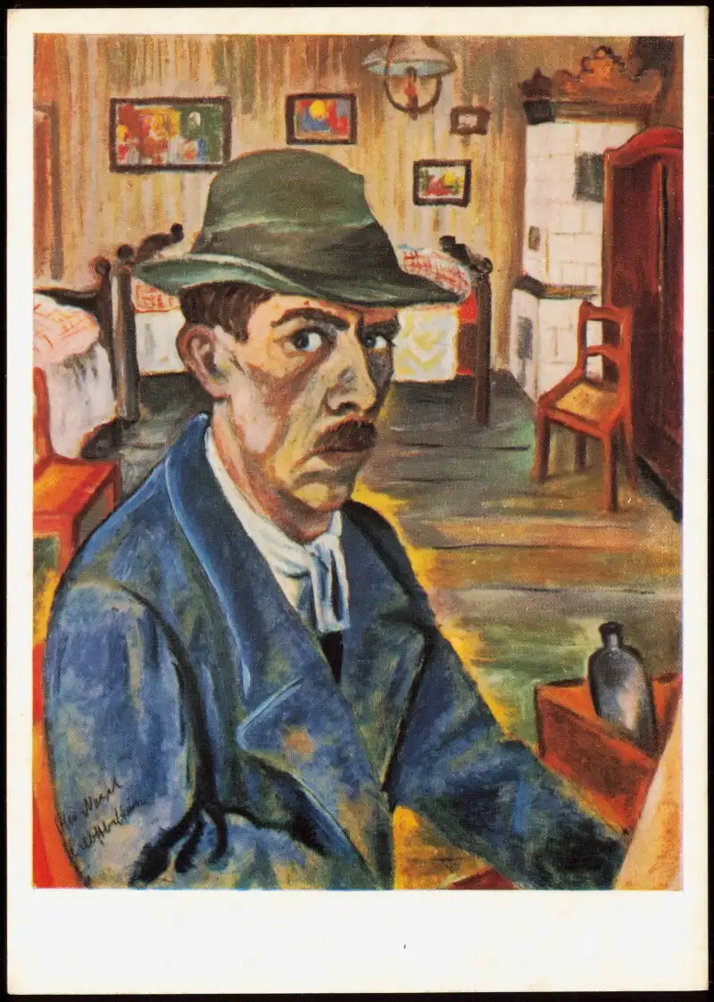 DDR Künstlerkarte Künstler: OTTO NAGEL  Selbstbildnis Self-portrait 1973