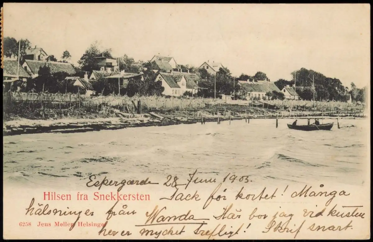 Postcard Helsingør Helsingör Snekkersten 1903