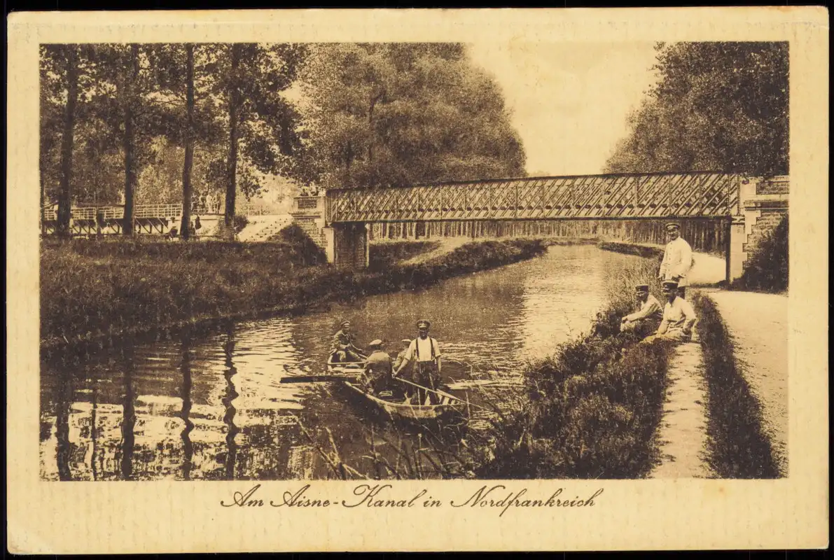 CPA .Frankreich Am Aisne-Kanal in Nordfrankreich 1916