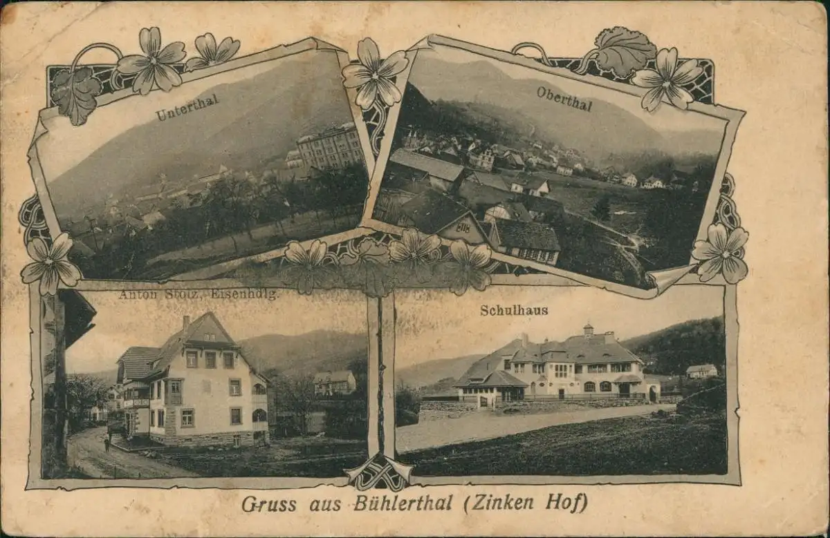 Ansichtskarte Bühlertal Zinken Hof Handlung Schulhaus 4 Bild 1911