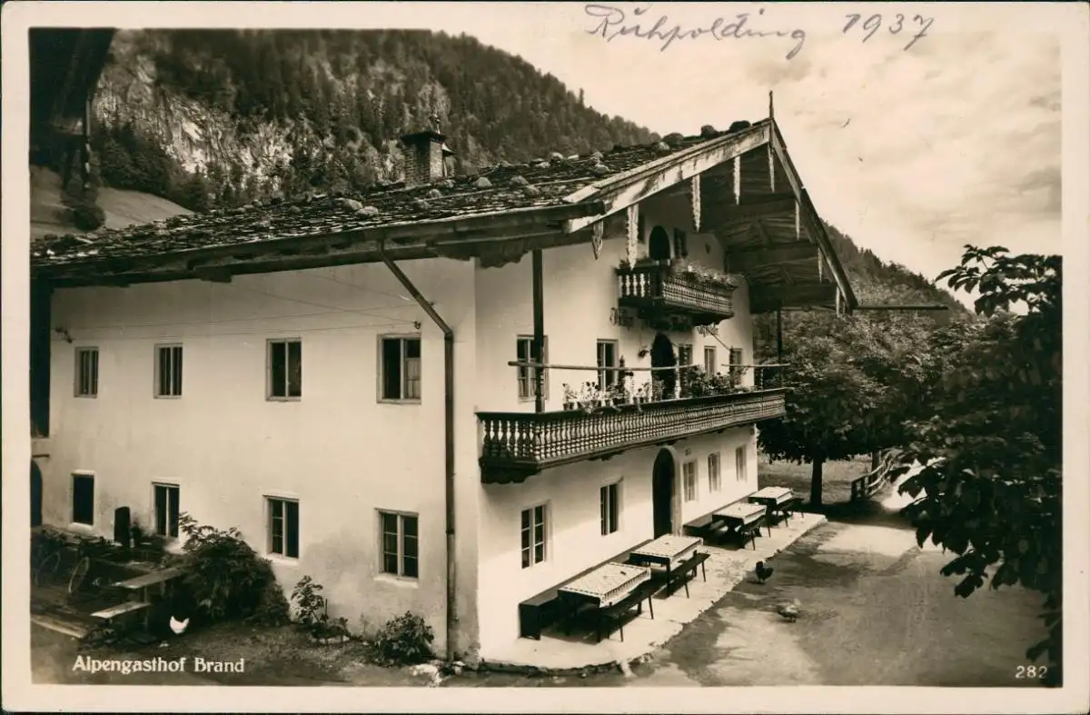 Ansichtskarte Ruhpolding Alpengasthof Brand 1930