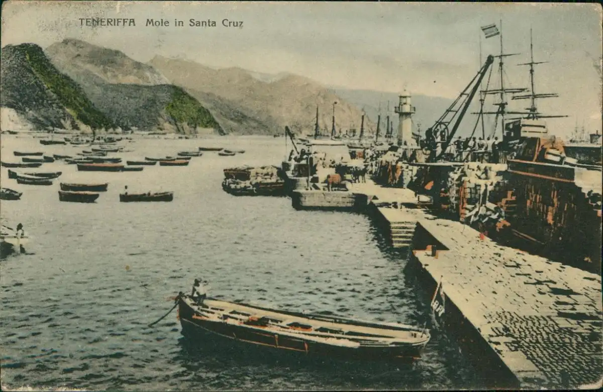 Postales .Teneriffa Mole in Santa Cruz 1912