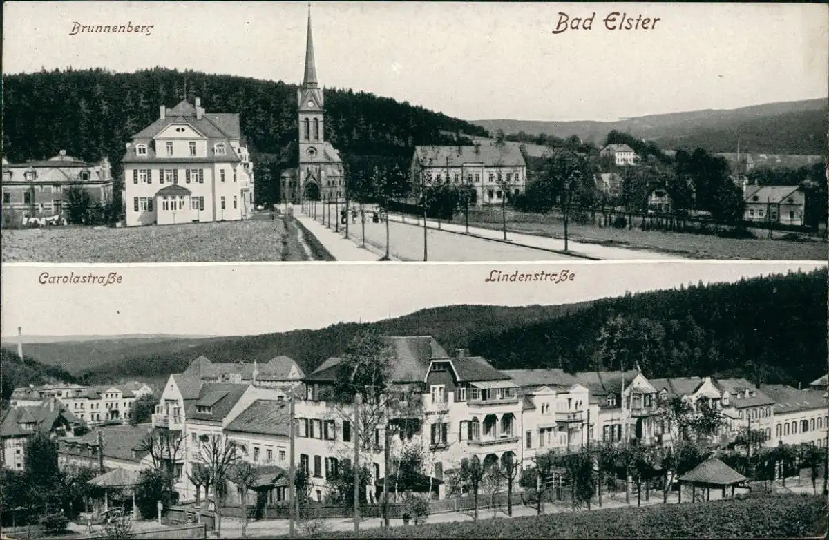 Ansichtskarte Bad Elster Brunnenberg Lindenstraße - 2 Bild 1930