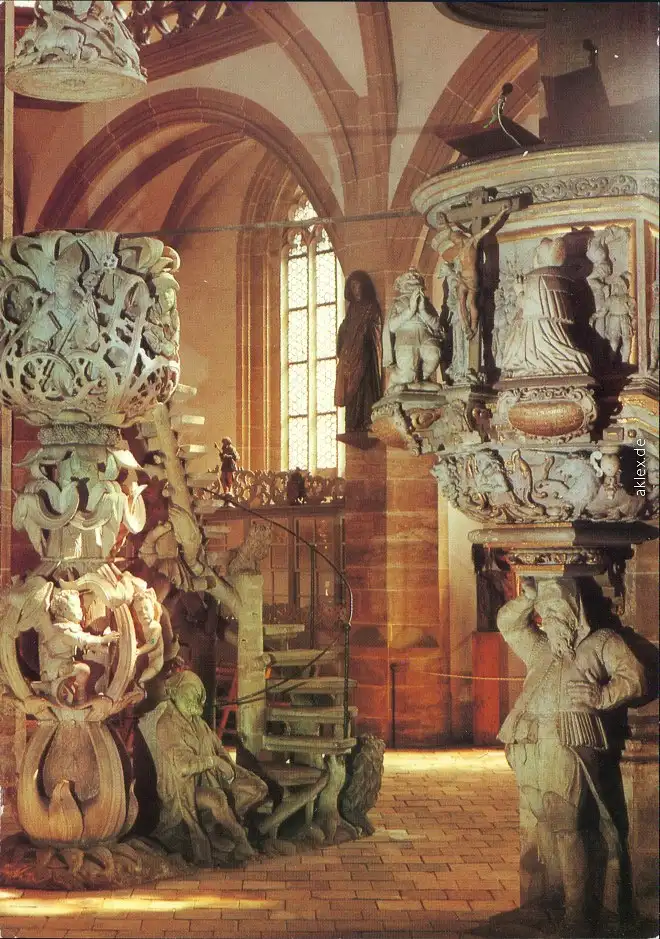 Ansichtskarte Freiberg (Sachsen) Dom: Tulpenkanzel, Bergmannskanzel 1983