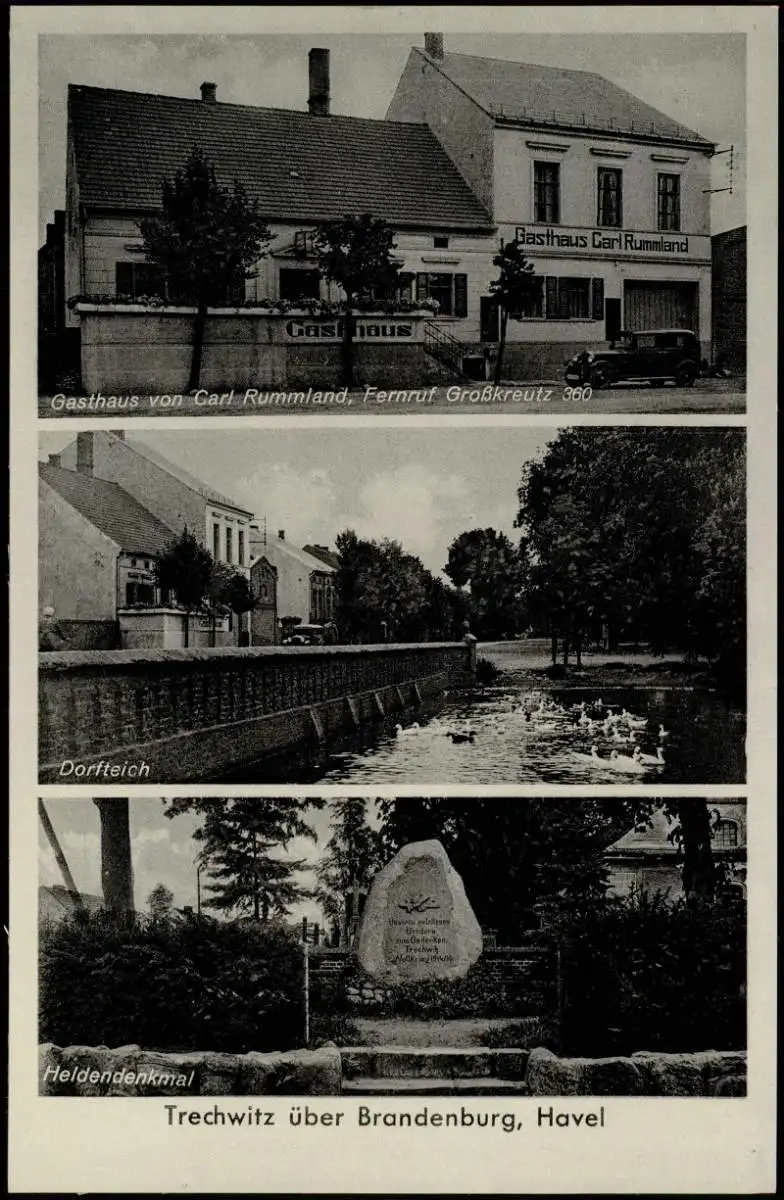 Ansichtskarte Trechwitz-Kloster Lehnin Gasthaus Rummland - 3 Bild 1932