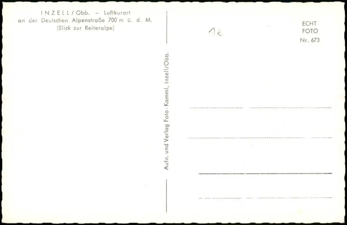 Ansichtskarte Inzell / Obb. Blick zur Reiteralpe 1965