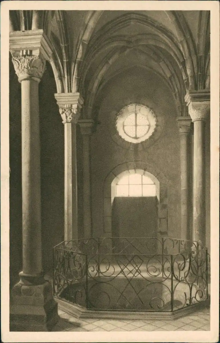 Postcard Eger Cheb Kaiserburg Obere Kapelle (Innenansicht) 1927