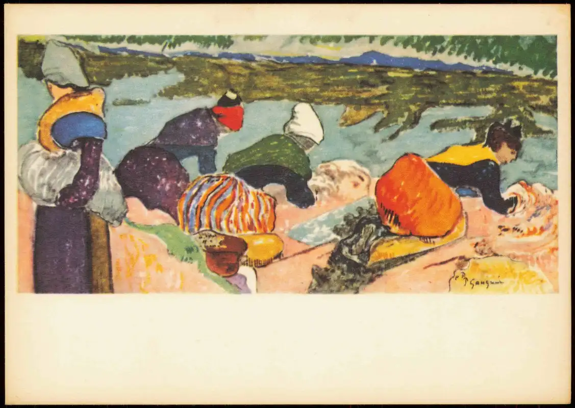 DDR Künstlerkarte: PAUL GAUGUIN (1848-1903) Wäscherinnen in Arles 1969