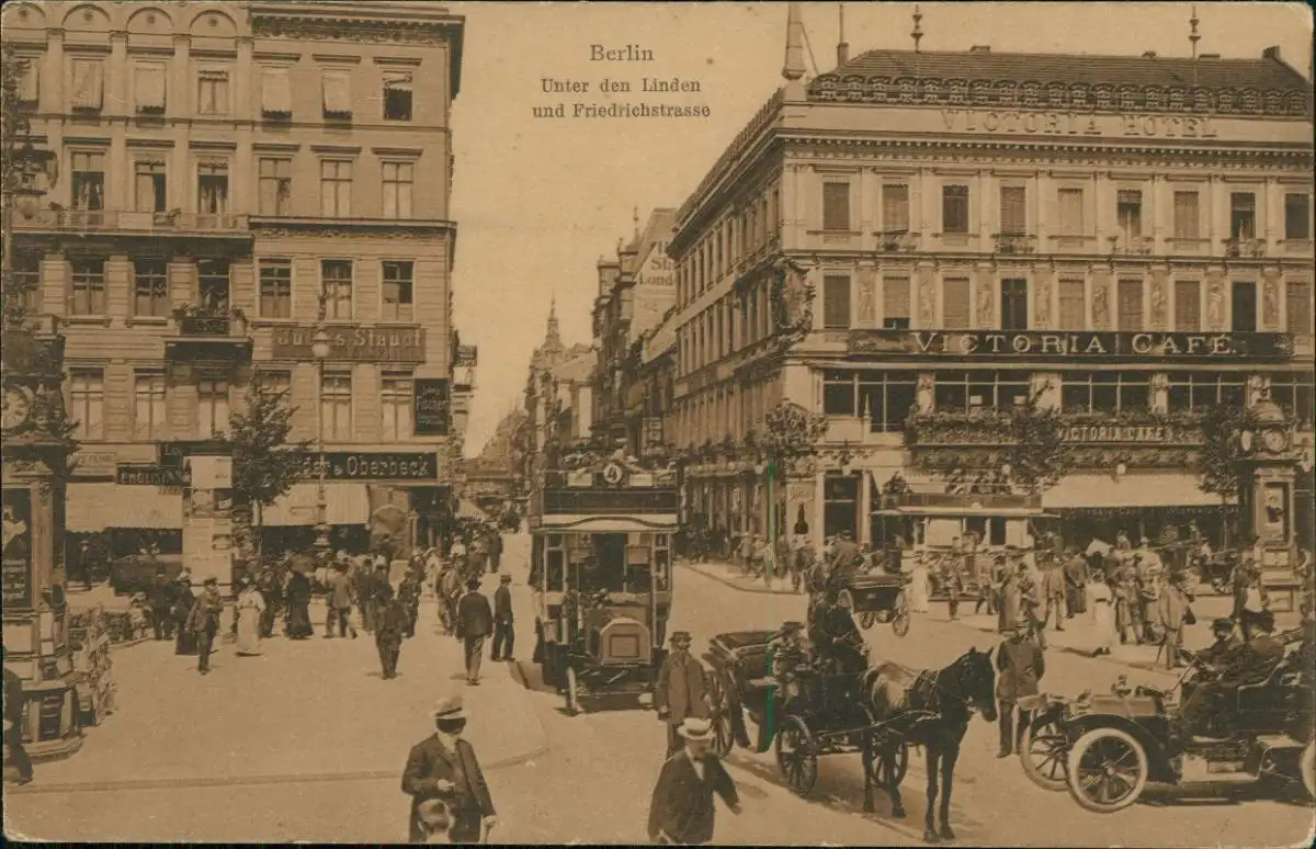 Ansichtskarte Mitte-Berlin Unter den Linden - Verkehr 1919