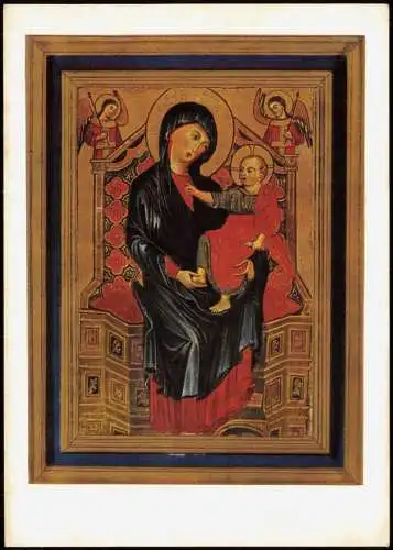 DDR Künstlerkarte DEODATO ORLANDI Thronende Madonna mit dem Kinde 1971