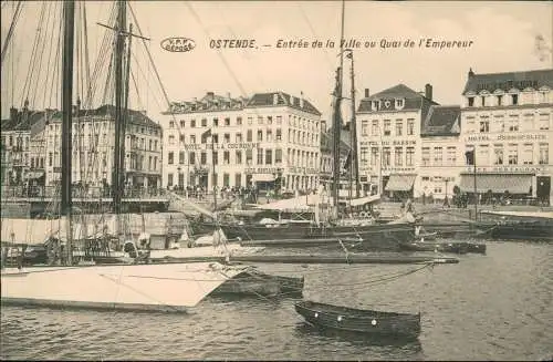 Postkaart Ostende Oostende Entrée de la Ville ou Quai de l'Empereur 1911