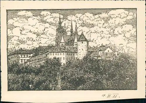 Burgstadt-Prag Hradschin/Hradčany Praha Kunstblatt  1921