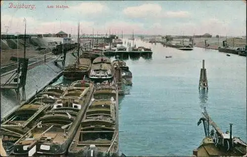 Ansichtskarte Duisburg Am Hafen 1912