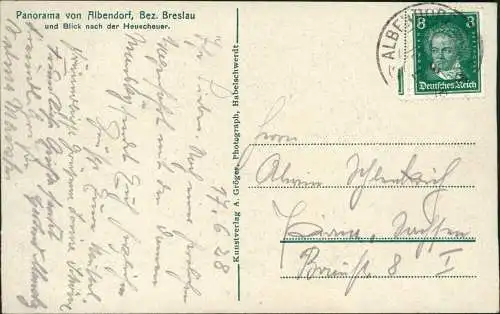 Postcard Albendorf Wambierzyce Blick über die Stadt 1928