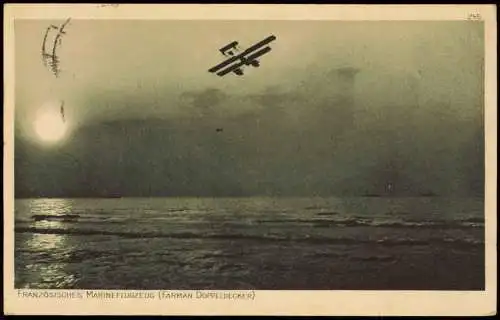 Ansichtskarte  Franz. Marineflugzeug Militaria WK1 1916  gel  Feldpoststempel
