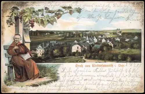 Ansichtskarte Bad Klosterlausnitz Mönch und Stadt 1905