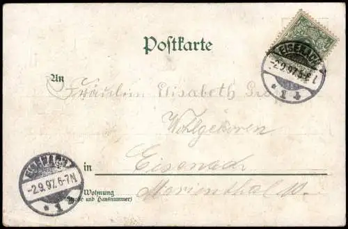 Litho AK Friedrichroda Partie an der Stadt Zwerg Gruss aus... 1897