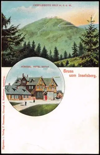 Ansichtskarte Brotterode 2 Bild: Inselberg Hotel Gotha 1910
