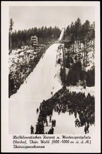 Ansichtskarte Oberhof (Thüringen) Skisprungschanze Wettkampf 1955