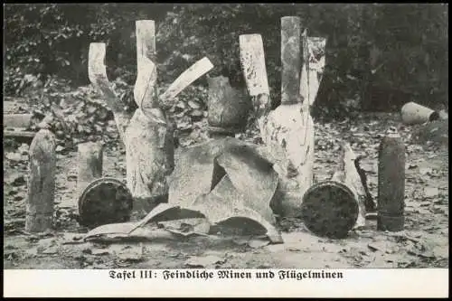Ansichtskarte  Tafel III: Feindliche Minen und Flügelminen Militaria WK1 1916