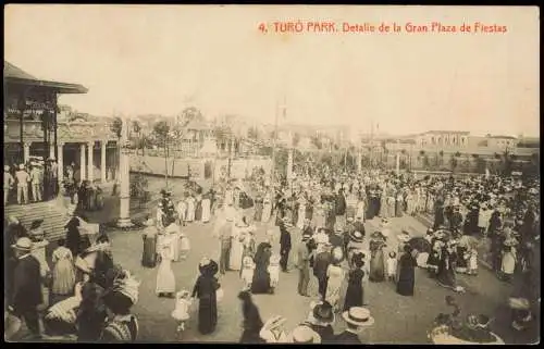 Postales Barcelona TURÓ PARK. Detalle de la Gran Plaza de Fiestas 1912
