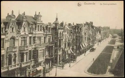Postkaart Ostende Oostende De Koninginnelaan 1917