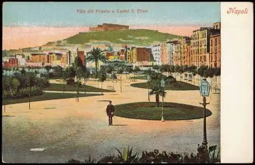 Cartoline Neapel Napoli Villa del Popolo e Castel S. Elmo 1912
