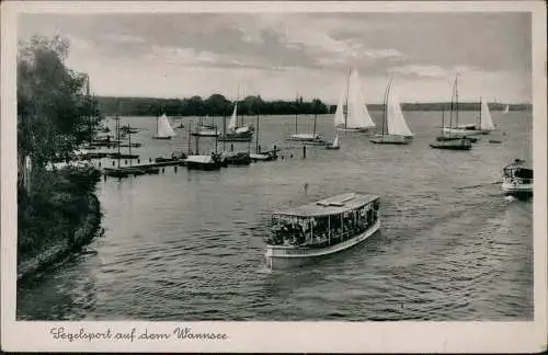 Ansichtskarte Berlin Segelsport auf dem Wannsee. Motorschiff 1942